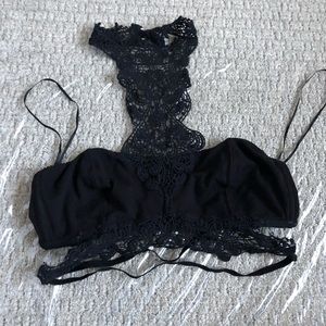 Free People Black Lace Bra Medium